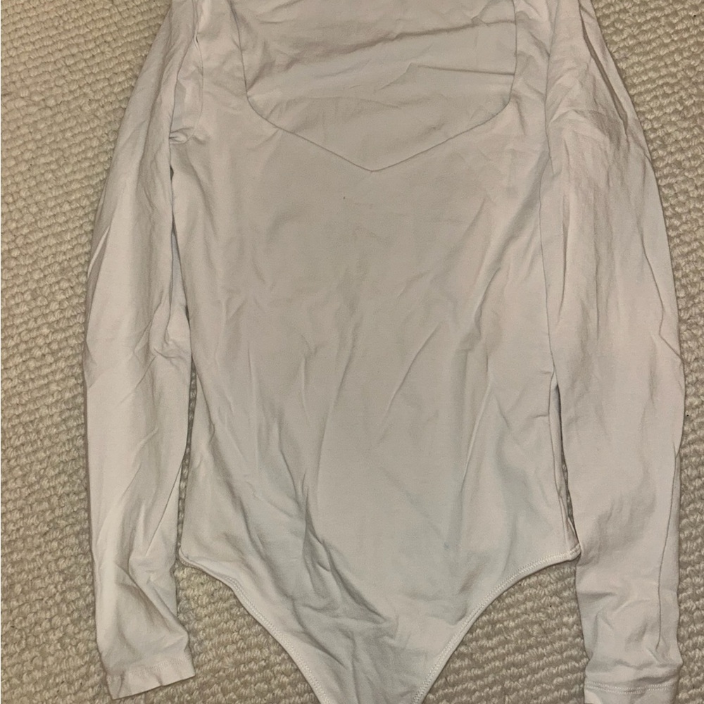 Abercrombie & Fitch White Long Sleeve Bodysuit